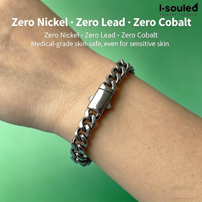 Ceramic Link Bracelet - 7mm Titan Kubanische Gliederkette Armband für