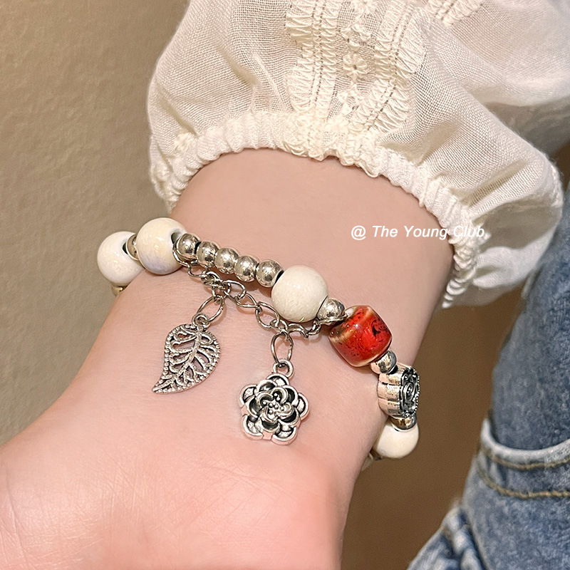 Ceramic Link Bracelet - Retro-Armband im chinesischen Stil mit Keramikperlen