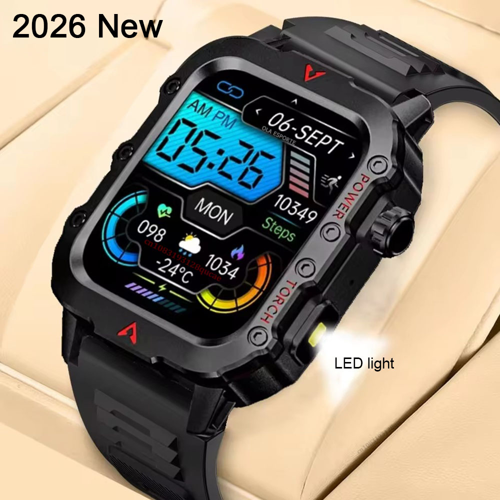 Smartwatch X12 - Neue Herren Smartwatch LED-Taschenlampe Outdoor GPS