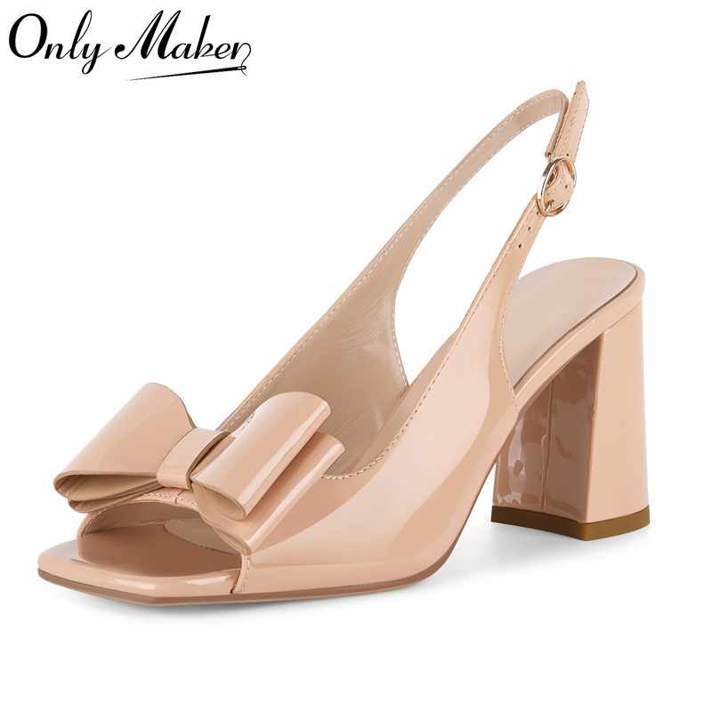 Leather Classic Strap - Onlymaker Damen-Pumps mit quadratischer Zehenpartie und