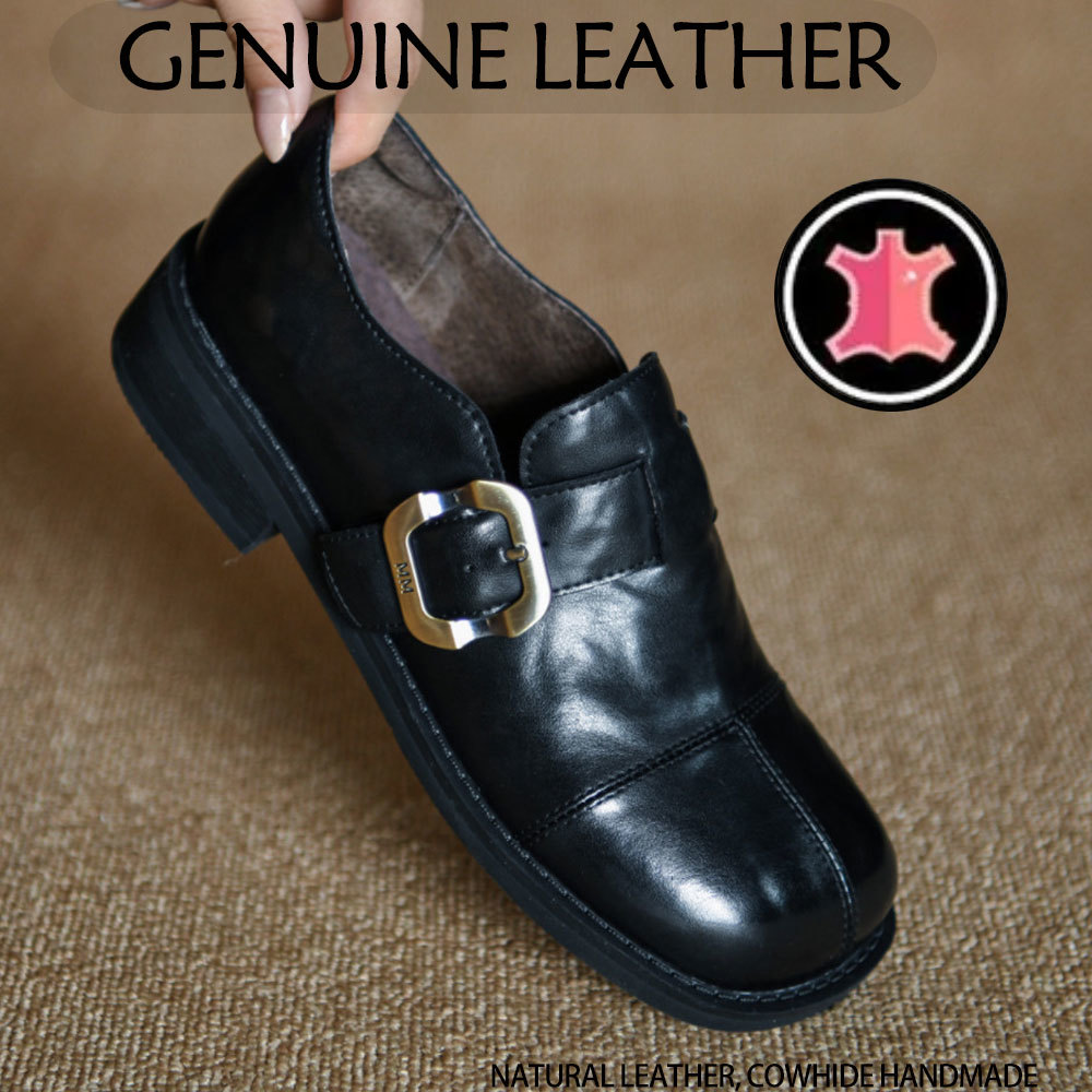 Leather Classic Strap - Echte Leder Damen Loafer Echtleder Schuhe